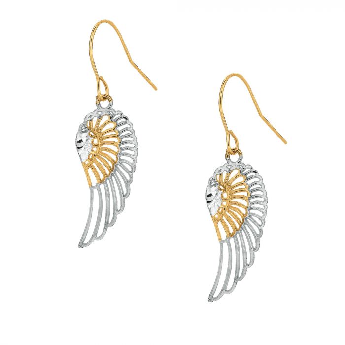 10K Gold Angel Wing Earrings