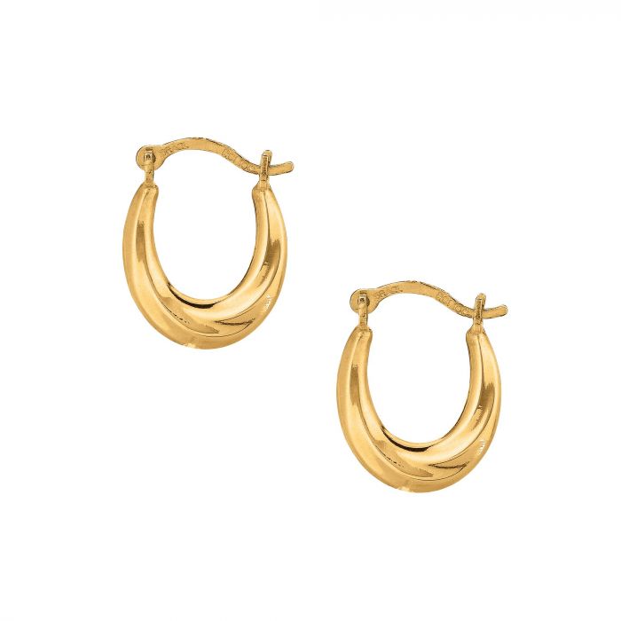 10K Gold Mini Oval Hoop Earring