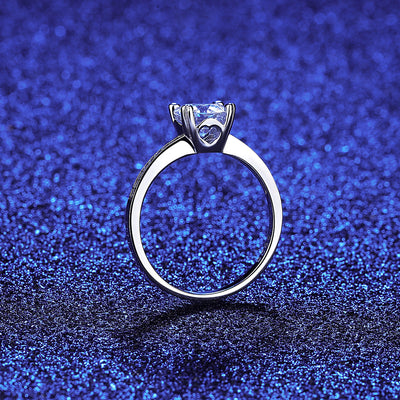 1 ct Moissanite Solitaire Silver Ring
