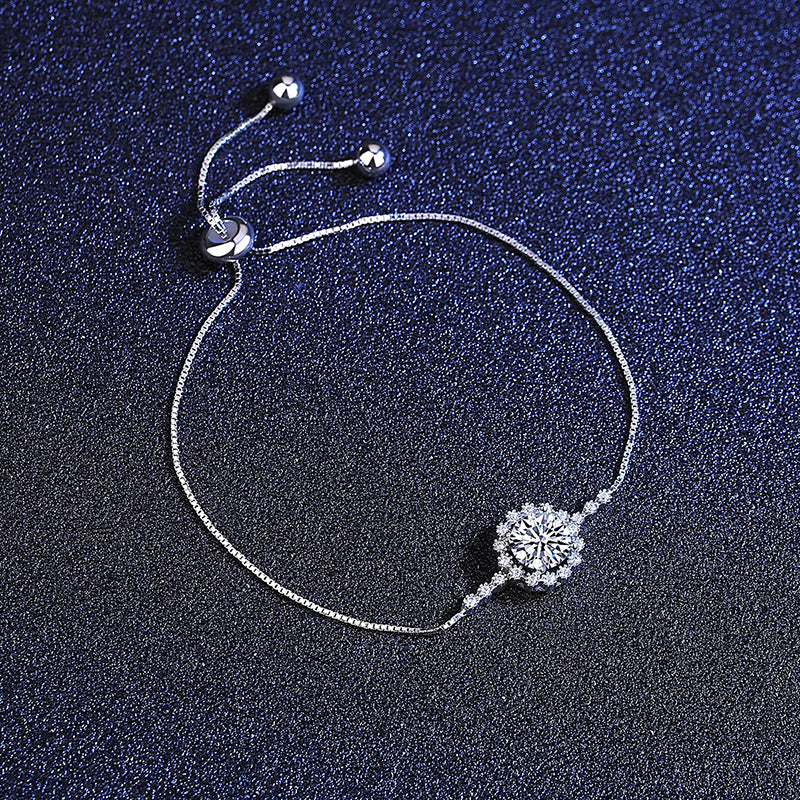 1 CT Moissanite Silver Adjustable Bracelet
