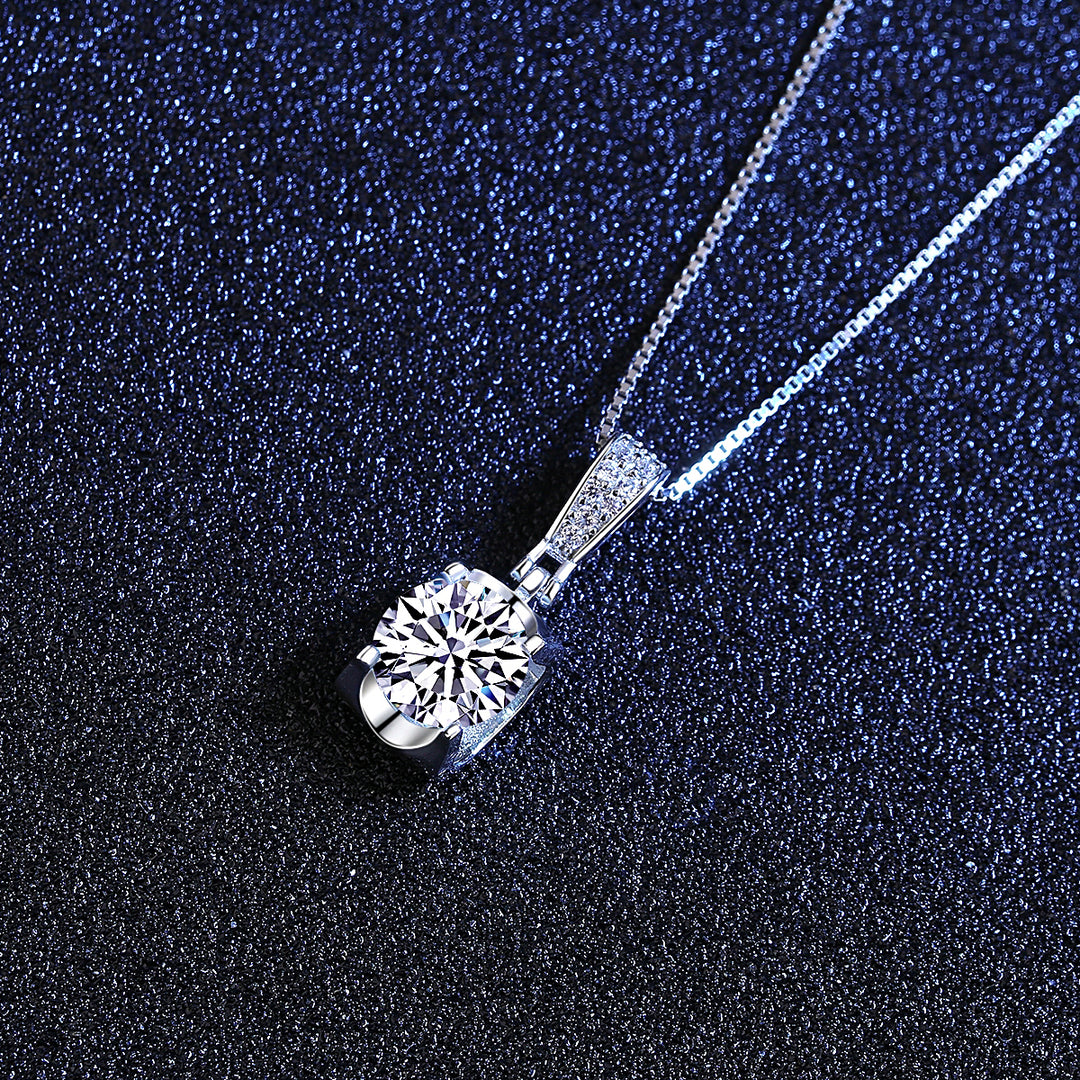 1 CT Moissanite Silver Necklace