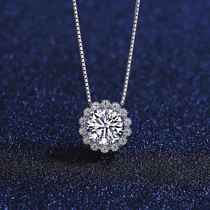 1 CT Moissanite Silver Necklace