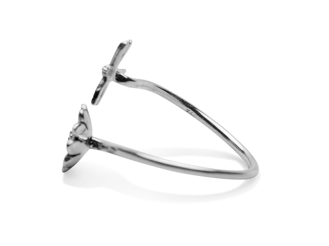 Dragonfly & Sunflower Silver Ring
