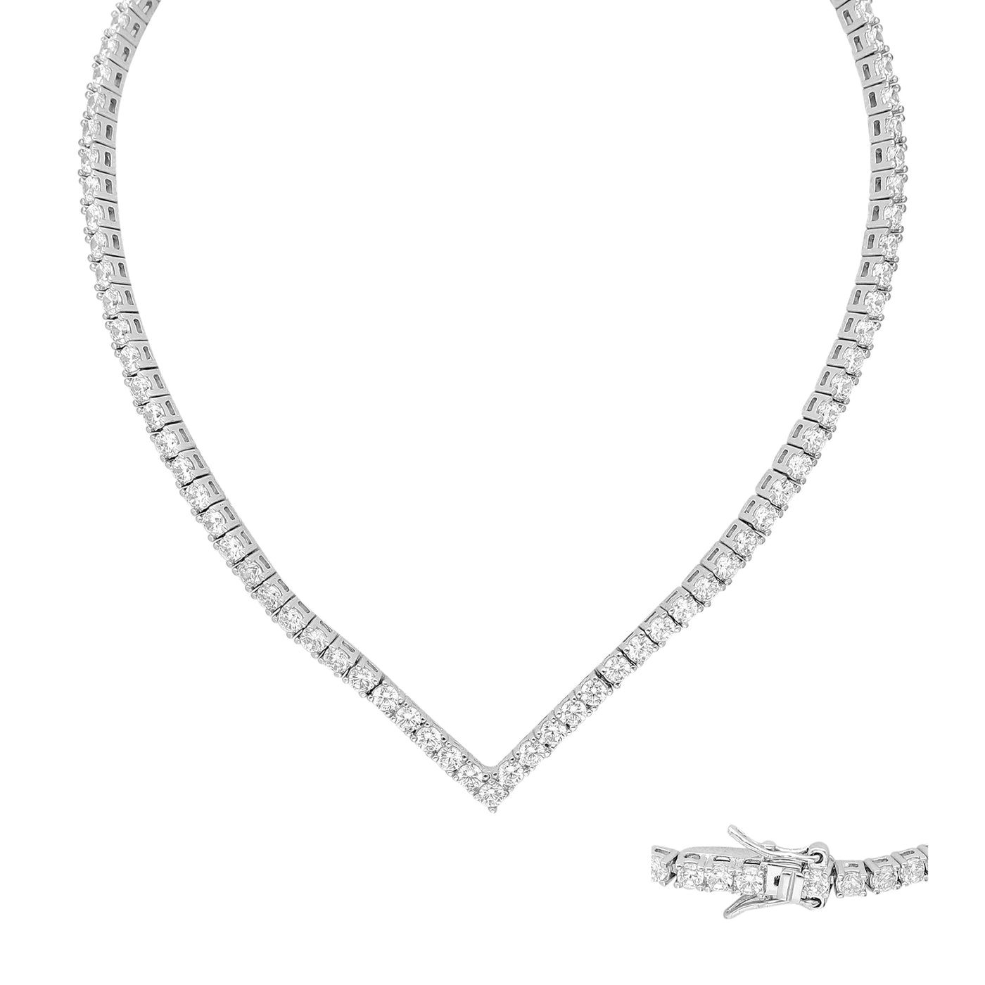 Diamond Simulant Tennis Necklace