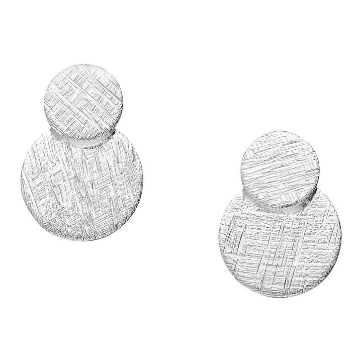 Circular Matte Silver Earrings