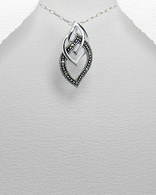 Entangled Marcasite Pendant Necklace