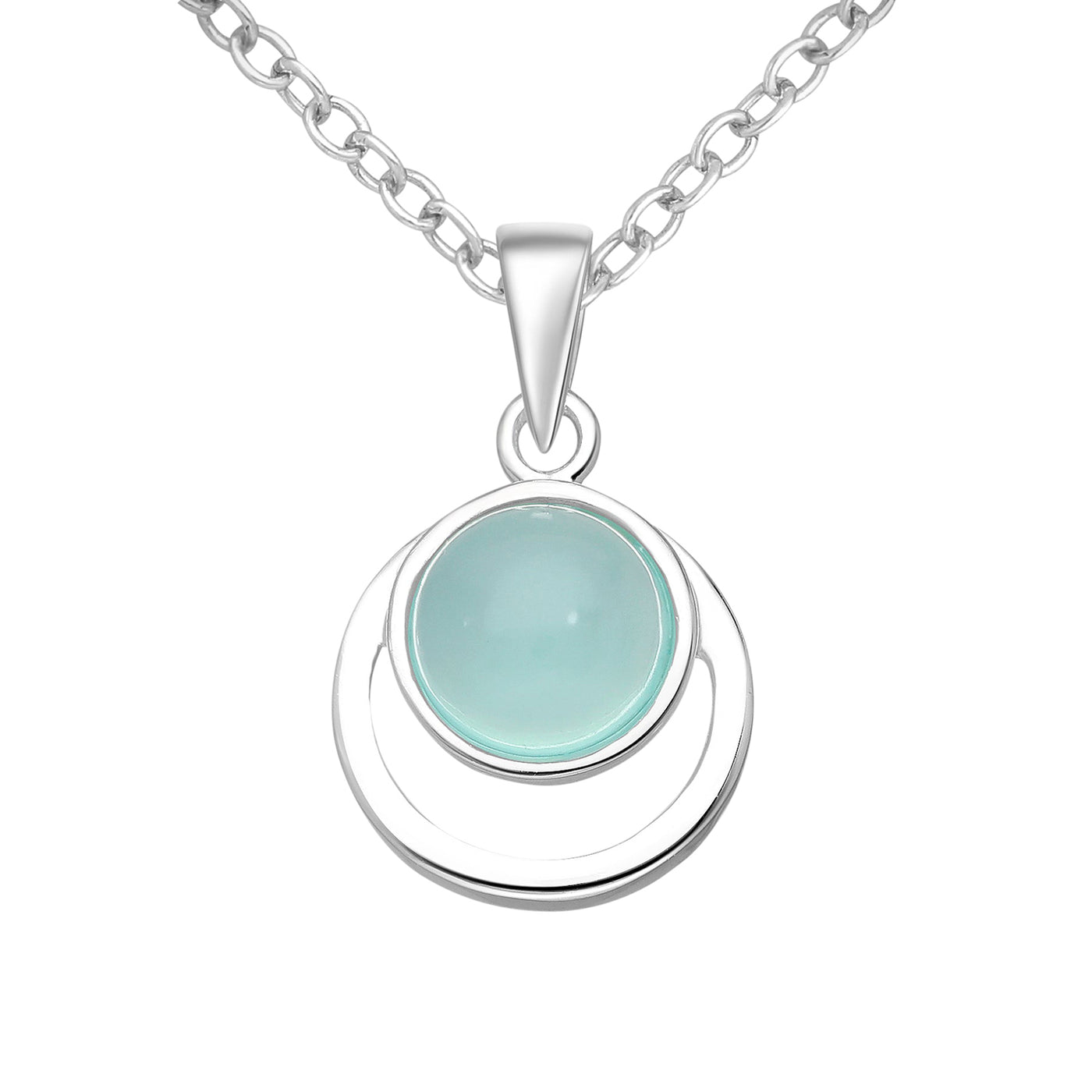 Blue Chalcedony Silver Necklace