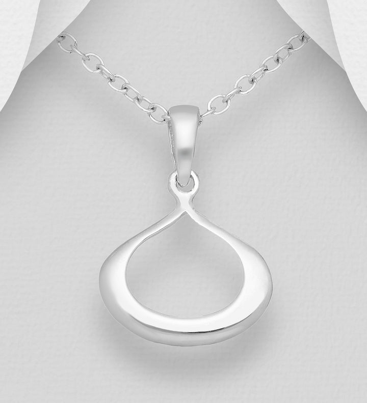 Silver Drop Pendant Necklace