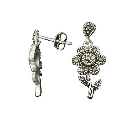 Sterling Silver Daisy Flower Earrings | SilverAndGold