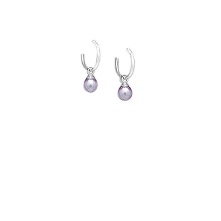 Created Pearl Hoop Earrings