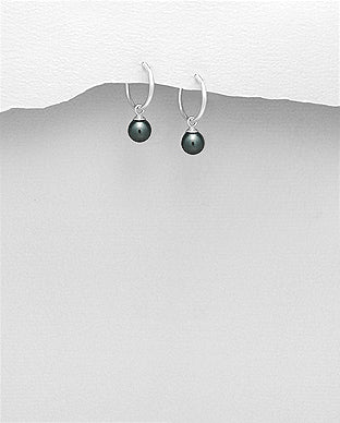 Created Pearl Hoop Earrings