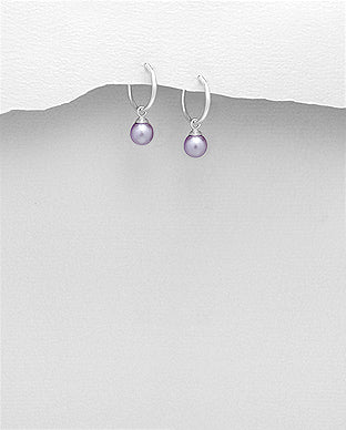 Created Pearl Hoop Earrings