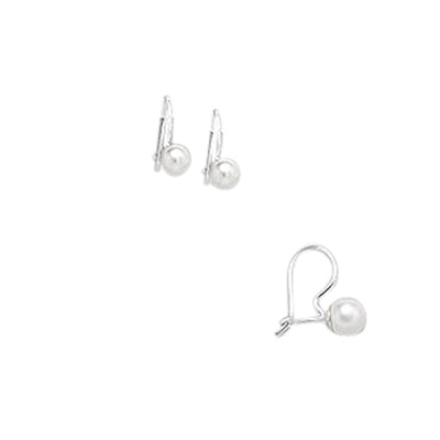 Created Pearl Sterling Silver Drop Earring