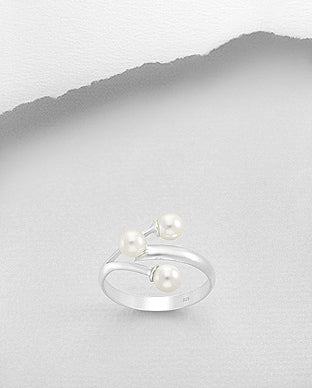 Created Pearl Faux Wrap Ring