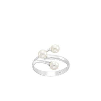 Created Pearl Faux Wrap Ring