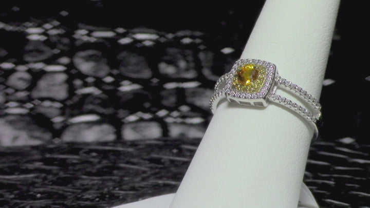Citrine Simulant Silver Ring