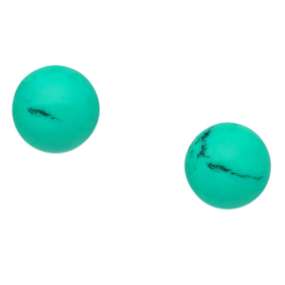 Reconstituted Turquoise Ball Earrings