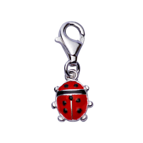 Sterling Silver & Enamel Necklace: Black and Red Ladybug - SilverAndGold.com Silver And Gold