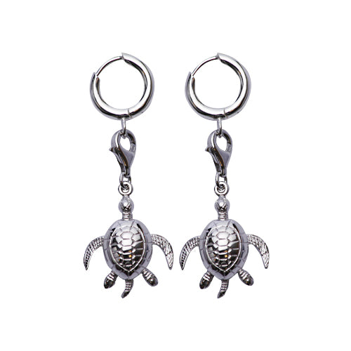 Sea Turtle Sterling Silver Earrings | SilverAndGold
