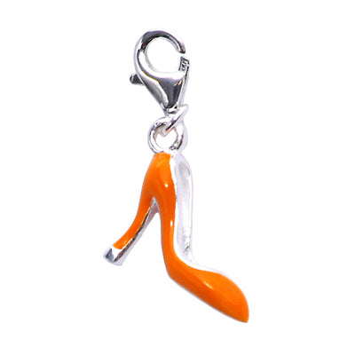 Orange Enamel and Sterling Silver High Heel Charm - SilverAndGold.com Silver And Gold