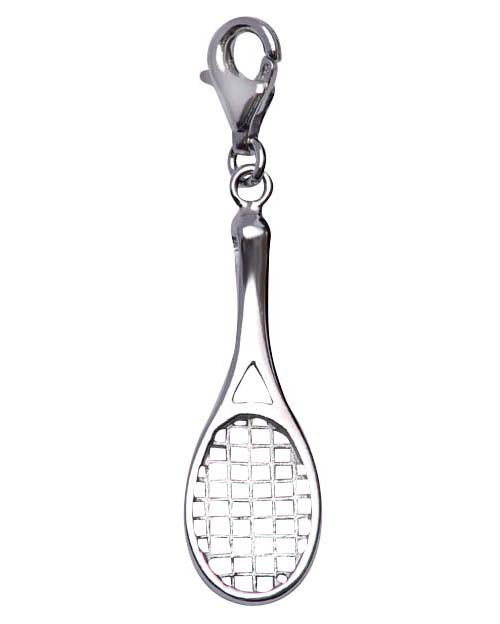 Sterling Silver Tennis Racket Charm - SilverAndGold.com Silver And Gold