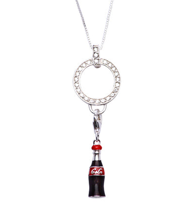 Classic Cola Bottle Charm Sterling Silver Pendant Necklace - SilverAndGold.com Silver And Gold