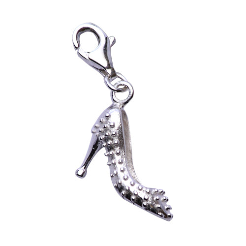 Sterling Silver High Heel Shoe Charm with Rivet Detail - SilverAndGold.com Silver And Gold