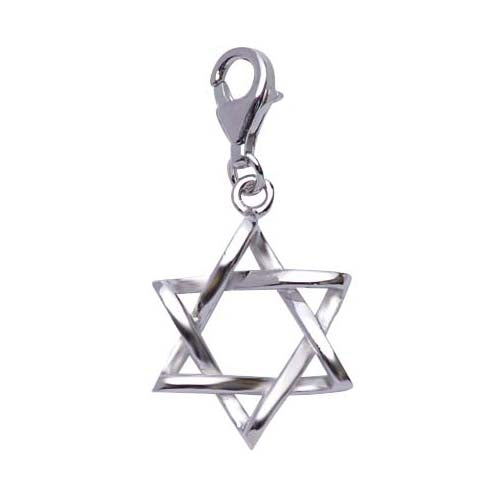 Sterling Silver Star of David Charm with Intwined Design - SilverAndGold.com Silver And Gold