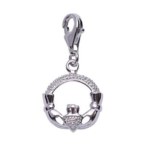 Polished Sterling Silver Celtic Friendship Claddagh Charm - SilverAndGold.com Silver And Gold
