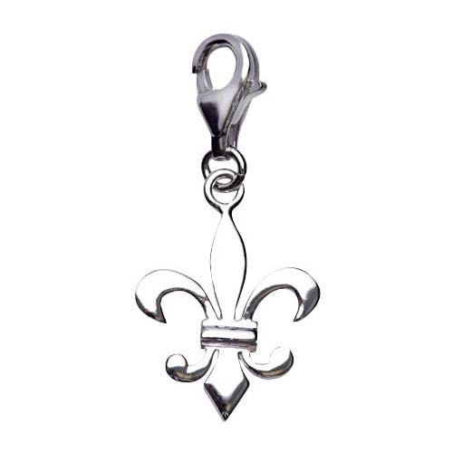 Polished Sterling Silver Fleur-de-lis Charm - SilverAndGold.com Silver And Gold