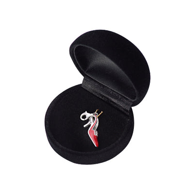 Sterling Silver and Red Enamel Sling-back High Heel Charm - SilverAndGold.com Silver And Gold