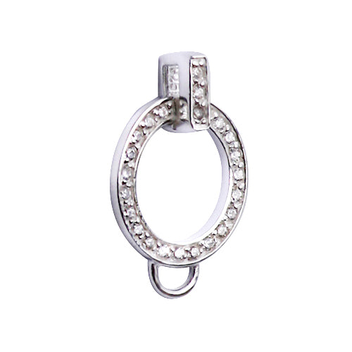 Circular Crystal Gemstone Charm Holder in Sterling Silver - SilverAndGold.com Silver And Gold