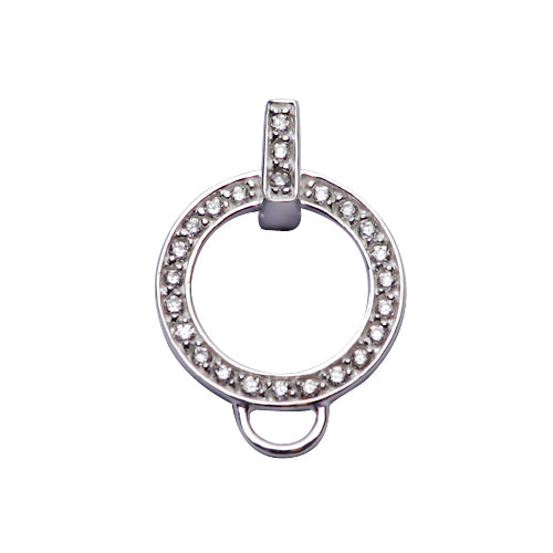 Circular Crystal Gemstone Charm Holder in Sterling Silver - SilverAndGold.com Silver And Gold