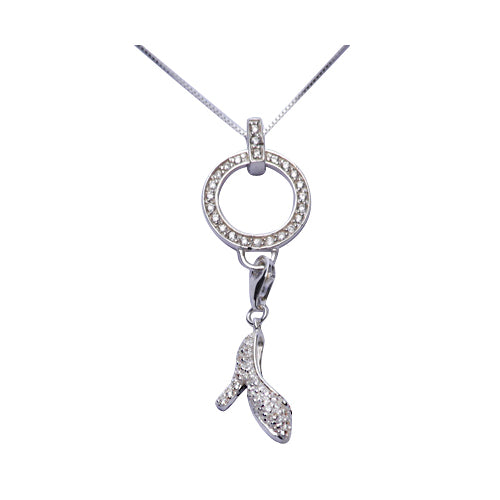 Silver High Heel Shoe Charm Pendant Necklace - SilverAndGold.com Silver And Gold