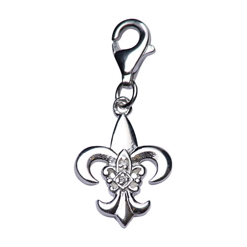 Sterling Silver Fleur-de-lis Charm - SilverAndGold.com Silver And Gold