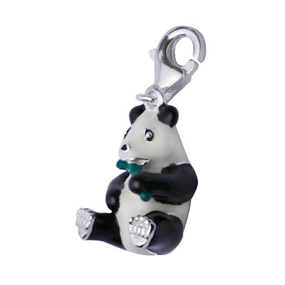 Panda Bear Pendant in Sterling and Black and White Enamel - SilverAndGold.com Silver And Gold
