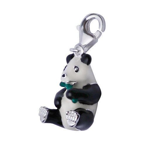 Sterling Silver Enamel Panda Pendant Necklace - SilverAndGold.com Silver And Gold