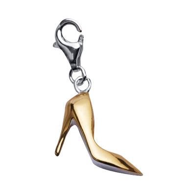 Sterling High Heel Shoe in Gold Enamel - SilverAndGold.com Silver And Gold