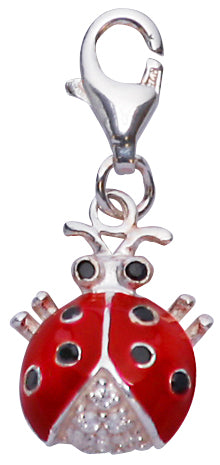 Sterling Silver Charm Bracelet: Silver Ladybugs and Four Leaf Clover - SilverAndGold.com Silver And Gold