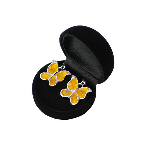 Yellow Butterfly Sterling Silver Charm Earrings | SilverAndGold