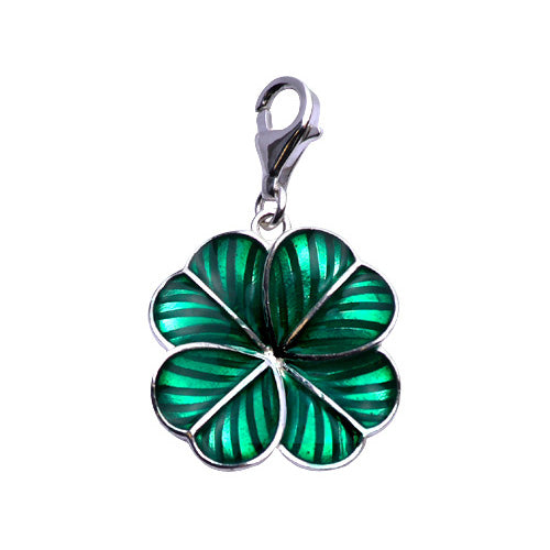 Sterling Silver Lily Pad Charm in Green Enamel - SilverAndGold.com Silver And Gold