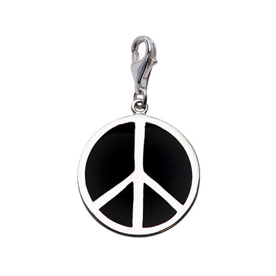 Triple Pendant Peace Charm Bracelet in Enamel and Sterling - SilverAndGold.com Silver And Gold