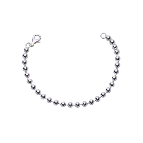 Polished Beaded Solid Sterling Silver Charm Bracelet - SilverAndGold.com Silver And Gold