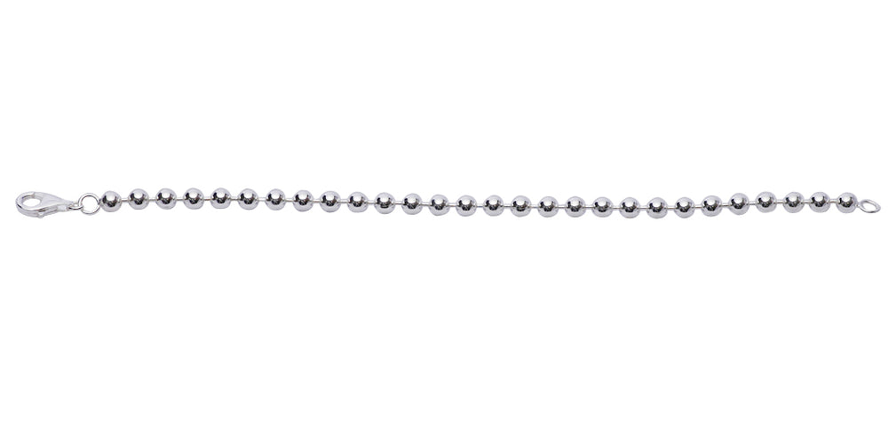 Polished Beaded Solid Sterling Silver Charm Bracelet - SilverAndGold.com Silver And Gold