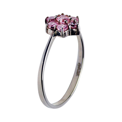 Silver & Pink Diamond Simulant Ring
