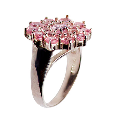 Pink Diamond Simulant Silver Ring