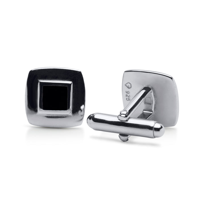 Sterling Silver Cufflinks with Black Onyx | SilverAndGold