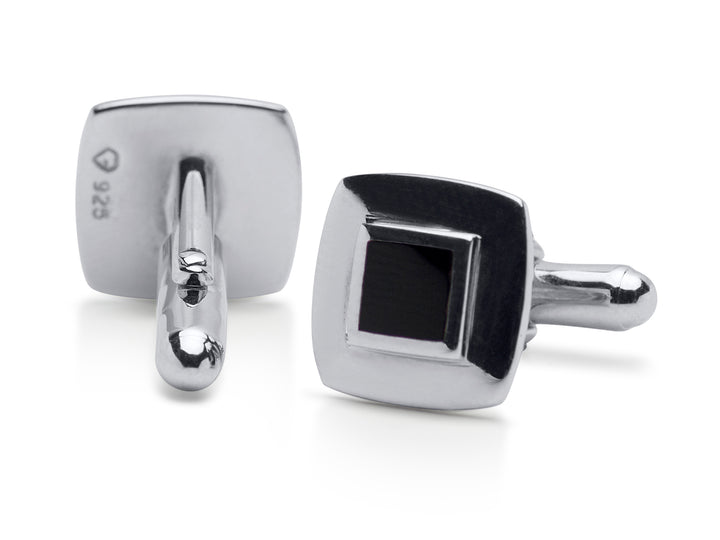 Sterling Silver Cufflinks with Black Onyx | SilverAndGold