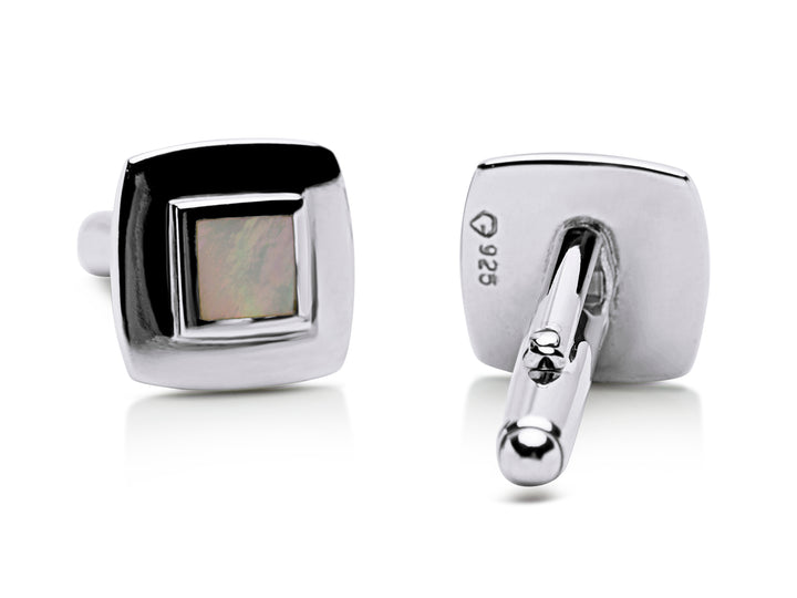 White Mother of Pearl Sterling Silver Cufflinks | SilverAndGold