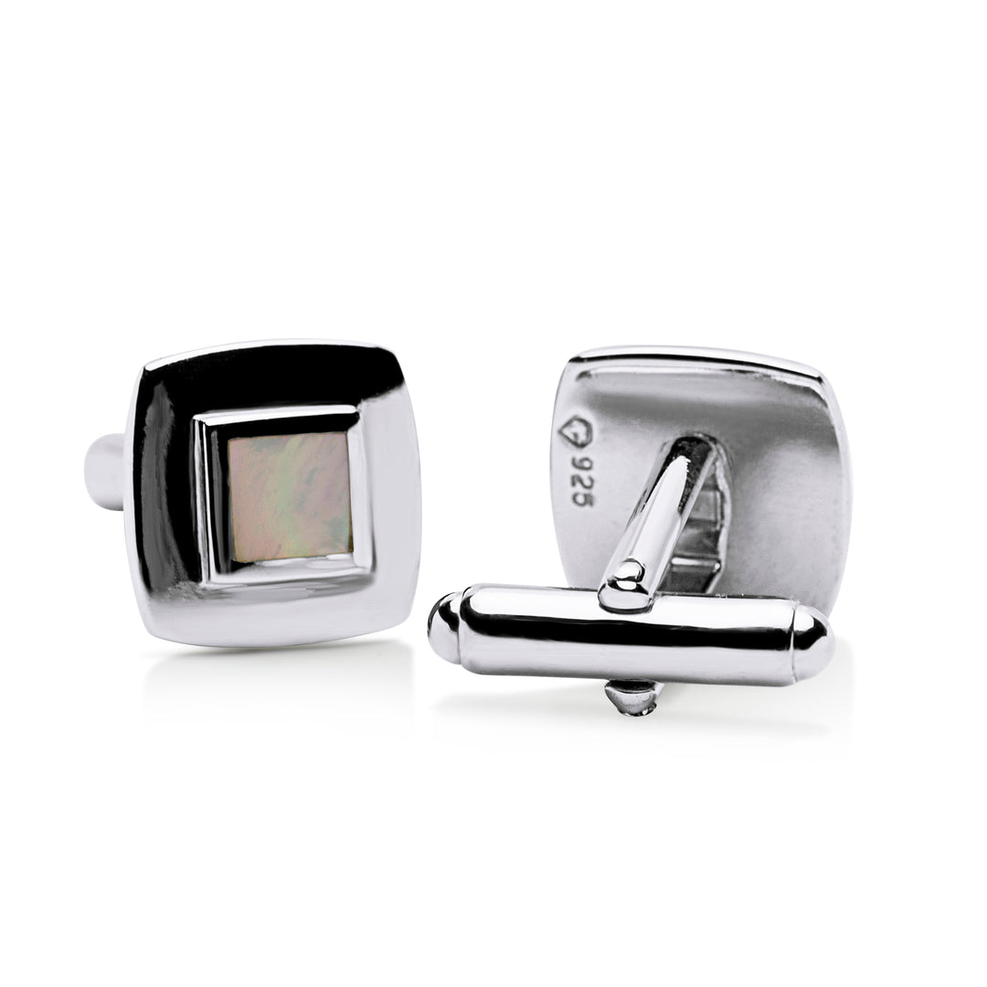 White Mother of Pearl Sterling Silver Cufflinks | SilverAndGold